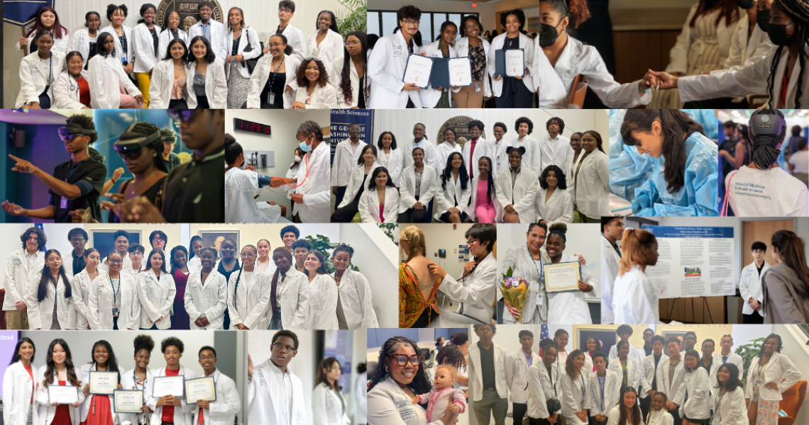 Collage of students in various settings during DC HAPP experience