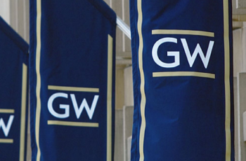 GW flags on campus